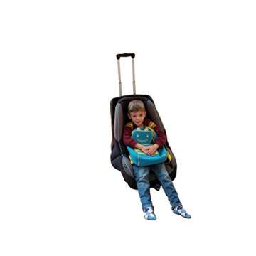 Holm Airport Car Seat Stroller Travel Cart and Child Transporter - A Carseat Roller for Traveling. Foldable, storable, and stowable Under Your Airplane seat or Over Head Compartment.