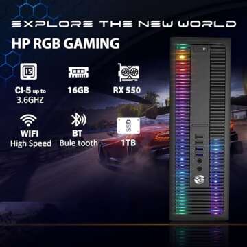 HP RGB Gaming Desktop - Intel i5, RX 550, 16GB RAM