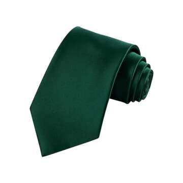 TIE G Hunter Green Satin Necktie & Pocket Square