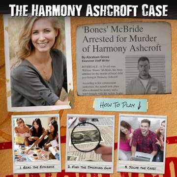 Unsolved Case Files | Ashcroft, Harmony - Cold Case Murder Mystery Game - Can You Solve The Crime? Who Killed Harmony? For Ages 14 and up