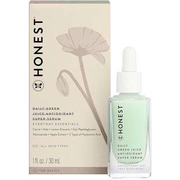 Honest Beauty Daily Green Juice Antioxidant Super Serum | Smooth Skin Texture