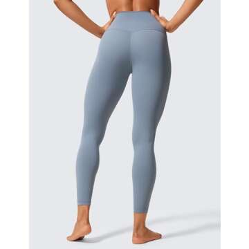 CRZ YOGA Womens Butterlift High Waisted Workout Leggings 25" - Pilates Gym Athletic Yoga Pants Buttery Soft Belgian Blue Medium