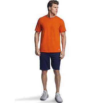 Russell Athletic Mens Cotton Performance Short Sleeve T-Shirt T Shirt, Burnt Orange, Medium US