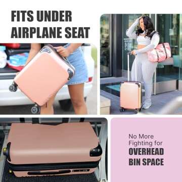 Take OFF Luggage - Personal Item Rolling Suitcase 2.0, TSA Approved, Small Carry On, Under the Seat, Hard Case with Removable Wheels, Light Weight Bag, Airplane Travel Essential Accessories, 18x14x8