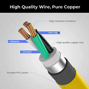 HZXVOGEN Extension Cord Adapter 10-30P to 6-50R 30 Amp Dryer Male Plug to 50 Amp 1.5FT 10AWG Welder Female Heavy Duty Adapter Cable Arc Tig Mig Welding Machine EV Charger Generator Connector