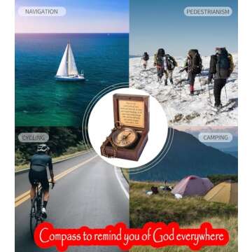 Engraved Proverbs 3:5-6 Compass with Gift Box