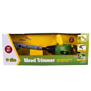 John Deere Sunny Days Entertainment Power Tools Weed Trimmer - Construction Tool with Lights and Sounds | Toy for Kids