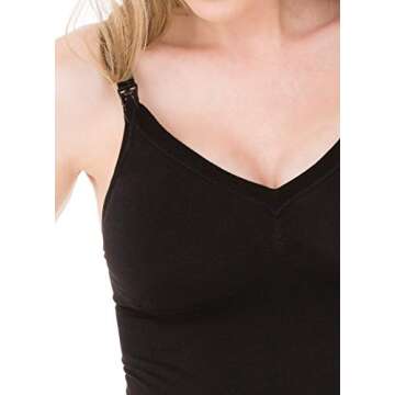 Ingrid & Isabel Women's Seamless Drop Cup Nursing Cami, Black, Small