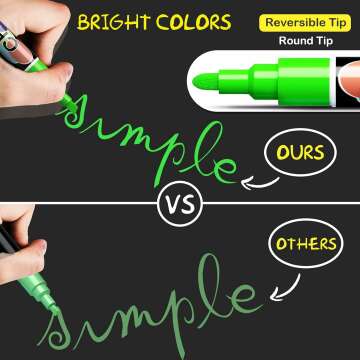 Liquid Erasable Chalk Markers - 12 Colors