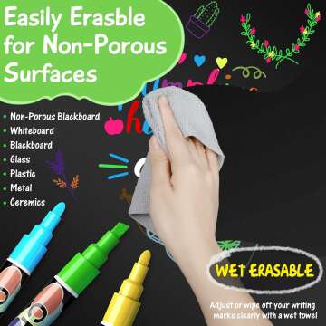 Liquid Erasable Chalk Markers - 12 Colors