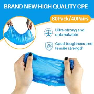 80 Pack Shoe Covers - Durable & Waterproof Disposable Boot Covers for All