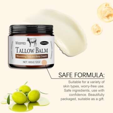 Beef Tallow Moisturizer,Beef Tallow for Skin,Handmade Beef Tallow Tallow Balm,Revitalize Your Skin with Our Tallow Face Moisturizer Moisturizer,Skin with Unmatched Nourishment and Protection