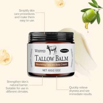 Beef Tallow Moisturizer,Beef Tallow for Skin,Handmade Beef Tallow Tallow Balm,Revitalize Your Skin with Our Tallow Face Moisturizer Moisturizer,Skin with Unmatched Nourishment and Protection