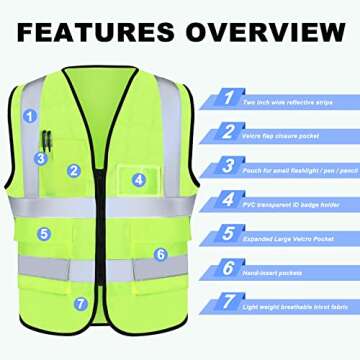 Reflective Safety Vest 2-Pack for High Visibility