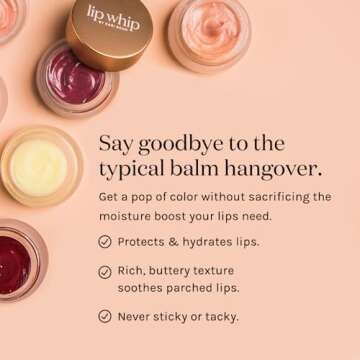 Kari Gran Lip Whip | Moisturizing Lip Balm with Organic Oils | Clear Glossy Sheen + Peppermint | Rich Buttery Texture, Hydrates & Protects | Non-GMO, Organic Ingredients, Made in USA (Rosie Gold)