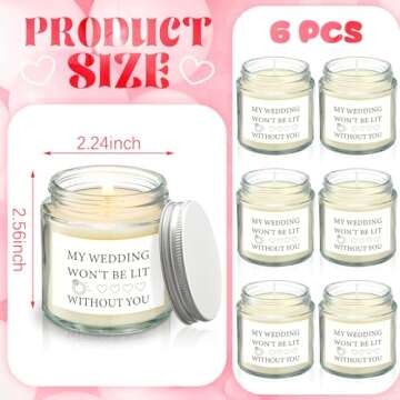 Threlaco 6 Pcs Bridesmaid Proposal Gift Set - Personalized Wedding Candles