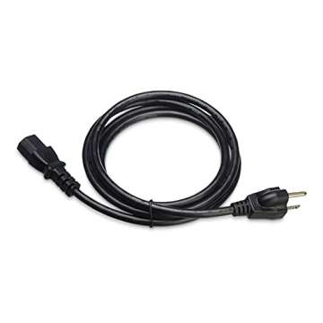 6ft AC Power Cord for Monitors & TVs - Amazon Basics