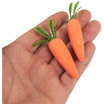 Juvale 100 Pack Artificial Fake Baby Carrots for Craft DIY Home Kitchen Decoration