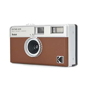 KODAK EKTAR H35 Half Frame Film Camera, 35mm, Reusable, Focus-Free, Lightweight, Easy-to-Use (Brown) (Film & AAA Battery are not Included)