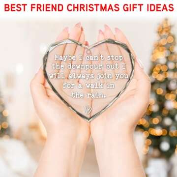 Friends Ornament, Best Friend Ornaments - Bestie Ornaments for Women, Friendship Ornament - Maybe I Can't Stop The Downpour Christmas Ornament - Best Friends Keepsake - Glass Ornament