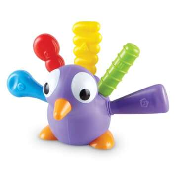 Learning Resources Pedro the Fine Motor Peacock - 6 pieces, Ages 18+ months Toddler Learning Toys, Montessori Toys, Develops Fine Motor Skills, Toddler Toys