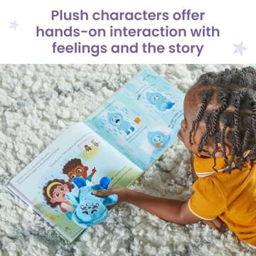 hand2mind Feelings Family Introductory Storybook and Plush Set, Toddler Emotions Book, Social Emotional Learning Activities, Play Therapy Toys, Preschool Books 3-5, Calm Down Corner Supplies