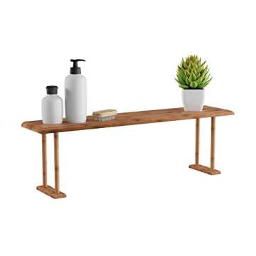 Lavish Home Bamboo Sink Shelf - Countertop Organizer Kitchen, Bathroom, Bedroom, Office - Space-Saving Storage for Soap, Sponges, and Cleaners