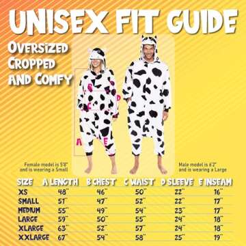 Funziez! Adult Onesie Halloween Costume - Animal and Sea Creature - Plush One Piece Cosplay Suit for Adults, Men and Women Cow