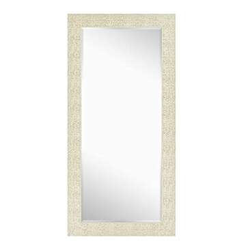 Naomi Home Mosaic Full Length Mirror – 66" L x 32" W Large Decorative Wall Mirror with Faux Wood Frame Tall Full Body Floor Mirror in Elegant Gold for Bedroom and Living Room