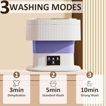 Mini Washing Machine,11.5L Portable Washing Machine and Dryer, Small Washing Machine Deep Cleaning Of Underwear, Purple Portable Washer Suitable for Underwear, Baby Clothes, Sock