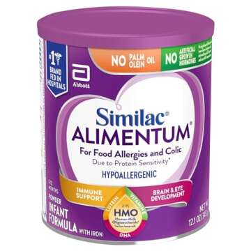 Similac Alimentum with 2’-FL HMO Hypoallergenic Infant Formula, for Food Allergies and Colic, Suitable for Lactose Sensitivity, Baby Formula Powder, 12.1-oz Value Can