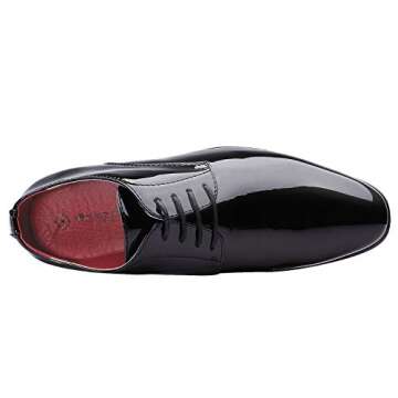 Classic Faux Patent Leather Tuxedo Dress Shoes