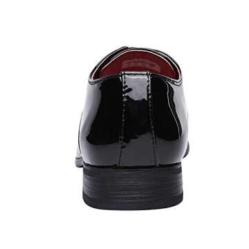 Classic Faux Patent Leather Tuxedo Dress Shoes