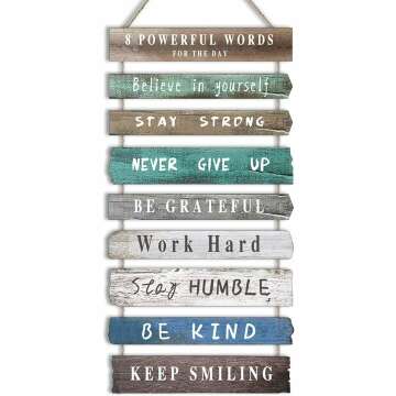 Inspirational Motivational Wall Art Decor - Wooden Rustic Sign