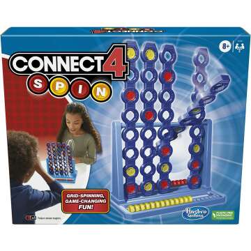 Connect 4 Spin Game, Features Spinning Connect 4 Grid, 2 Player Board Games for Family and Kids, Strategy Board Games, Ages 8 and Up