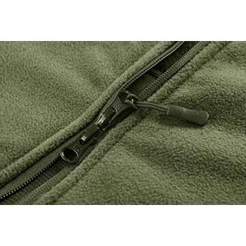 CRYSULLY Mans Army Multi-Pocket Full Zip Outerdoor Tactical Jackets Warm Hoodie Parka Jacket Green