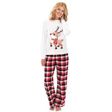 OAKFashion Christmas Family Pajamas Holiday Christma Pajama Family Matching Pjs Set Cute Sleepwear Elk Xmas Jammies for Couples Youth(#A311, Dad, S)