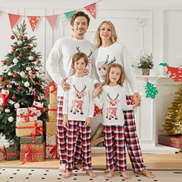 OAKFashion Christmas Family Pajamas Holiday Christma Pajama Family Matching Pjs Set Cute Sleepwear Elk Xmas Jammies for Couples Youth(#A311, Dad, S)