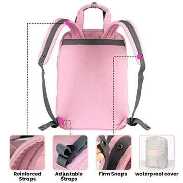 TARION Camera Bag Backpack for Women Photographers DSLR Backpack with Laptop Compartment Tripod Holder Padded Removable Insert Case Waterproof Raincover 2 in 1 Camera Equipment Bag Cute Pink