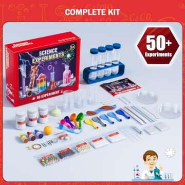 Science Kits for Kids - 50 Experiments Science Kit for Kids Age 6-12 Year Old, STEM Educational Science Toys Gifts for Girls Boys, Chemistry and Physics Set Toys for Boys Girls