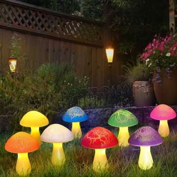 Homeleo 8-Pack Solar Mushroom Lights - Cracked Garden Decor