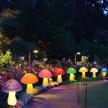 Homeleo Solar Mushroom Garden Lights - 8-Pack Decor