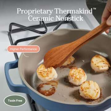 Our Place 10.5-Inch Ceramic Nonstick Skillet Pan, Toxin-Free with Stainless Steel Handle, Oven Safe - Blue Salt