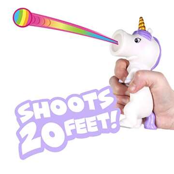 Hog Wild Unicorn Ball Popper Toy - Includes 4 Soft Foam Balls - Squeeze to Pop Air Powered Balls Up to 20 Feet - Launcher Safe for Indoor/Outdoor Play - Party Favor Gift for Kids, Girls, Boys Ages 5+