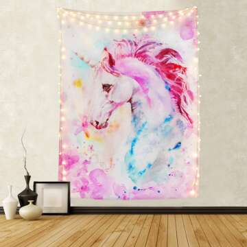 Pink Unicorn Tapestry