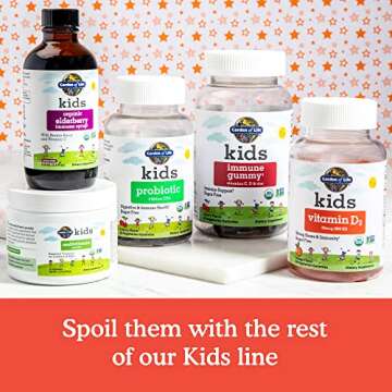 Garden of Life Kids Organic Vitamin D3 Gummies with 800 IU (100% Daily Value) for Strong Bones, Teeth, Brain & Immunity