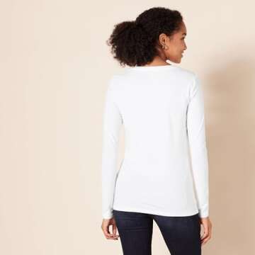 Women's Classic-Fit Long-Sleeve Crewneck T-Shirt - White