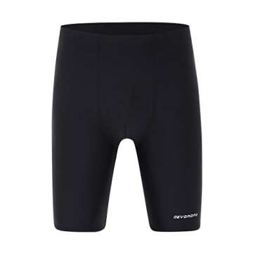 DEVOROPA Boys' Swim Jammers - Quick Dry Competitive Team Shorts, UPF 50+, Black L