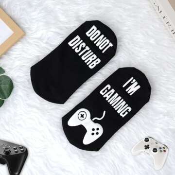 Do Not Disturb I'm Gaming Socks,Christmas Stocking Stuffers Gifts For Men,Gamer Birthday Gifts For Teen Boys,Fathers,Dad,Son