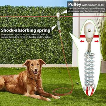 Dog Zipline Trolley System for Up To 125 lbs Dogs